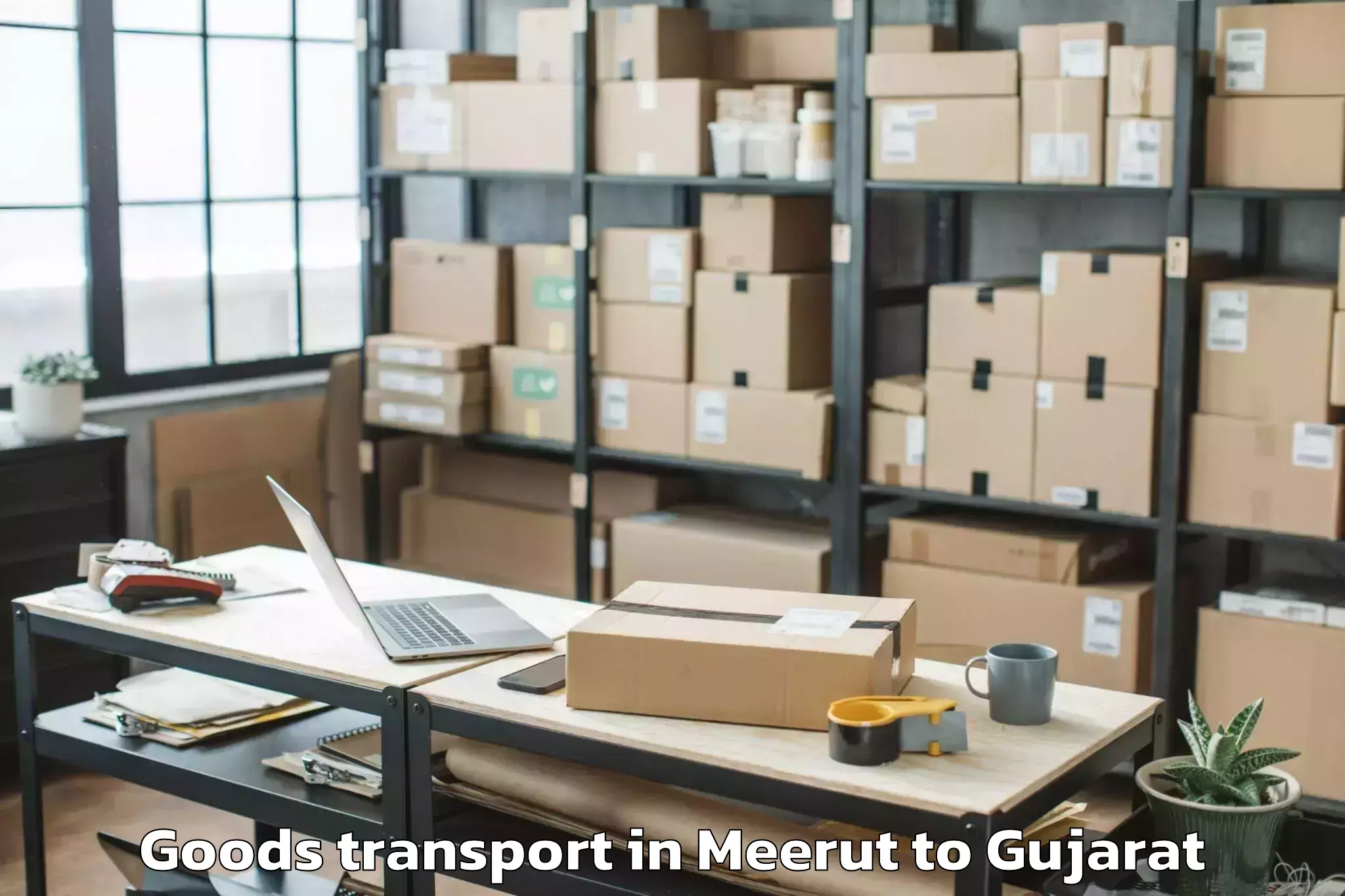 Comprehensive Meerut to Khambhaliya Goods Transport